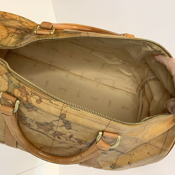 Vintage Alviero Martini 1A Classe Geo Weekender Travel Duffle Bag World Map 20" - Picture 6 of 16